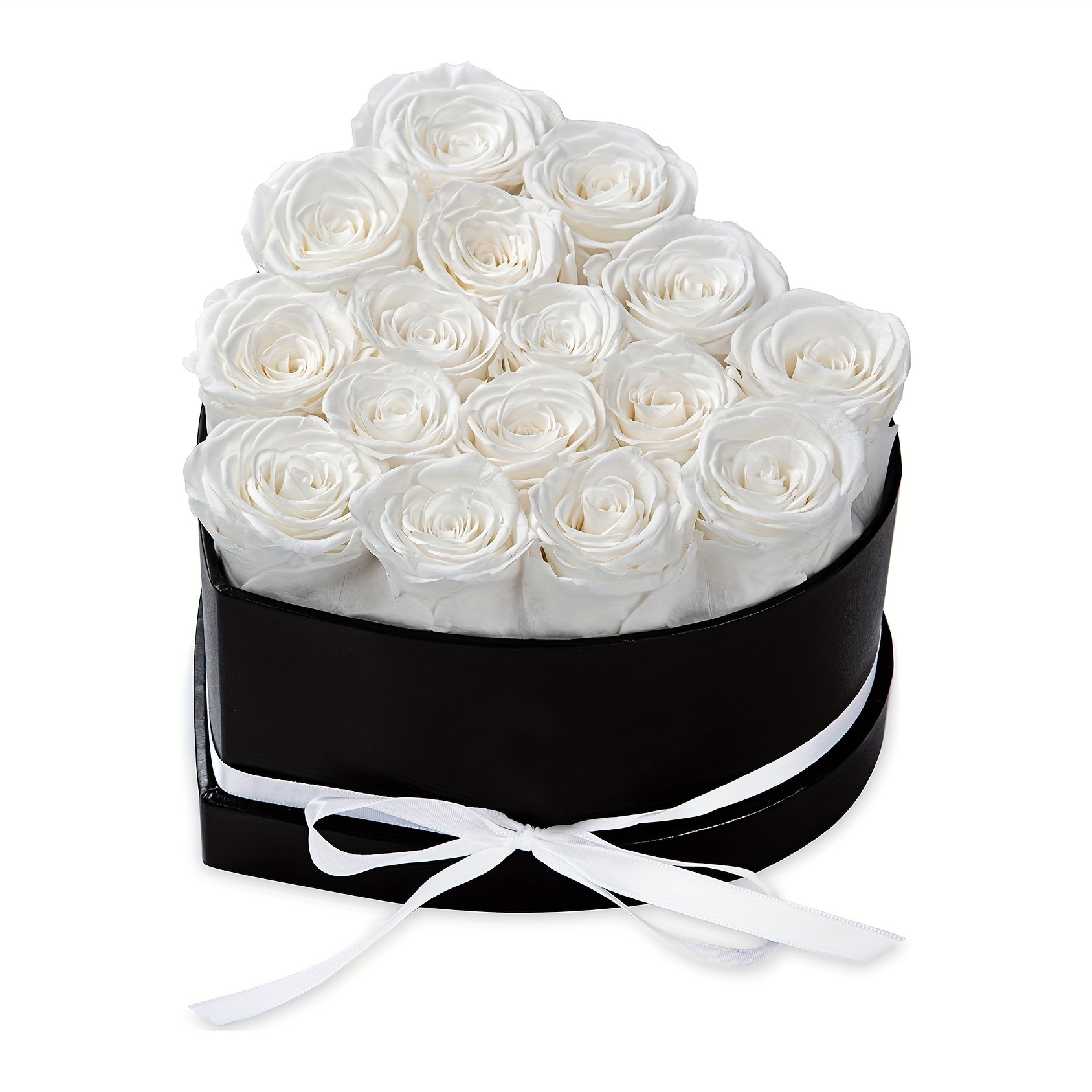 16pcs Forever Flowers Heart Shape Box - Rosas Preservadas, Rosas Inmortales  Que Duran Un Año - Flores Preservadas