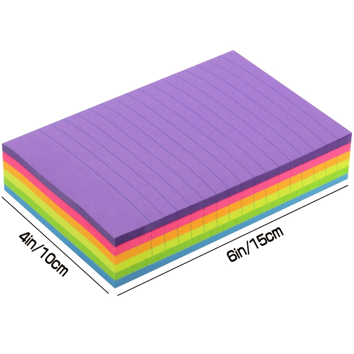 Pads /pad Large Sticky Notes 4x6 Lined Sticky Notes Colorful - Temu