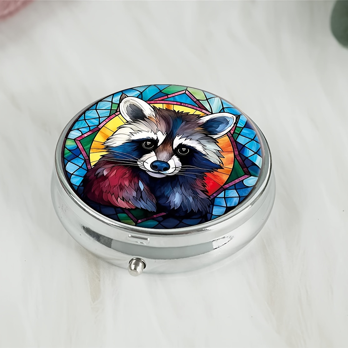 1pc Carino Esquisito Porta Pillole Tonda Raccoon Mini Porta - Temu Italy