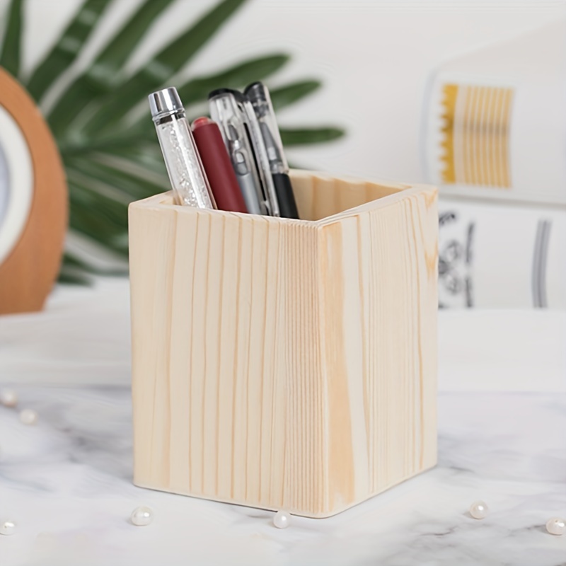 Upgraded Wooden Pencil Holder Pen Organizer For Desk Easy - Temu