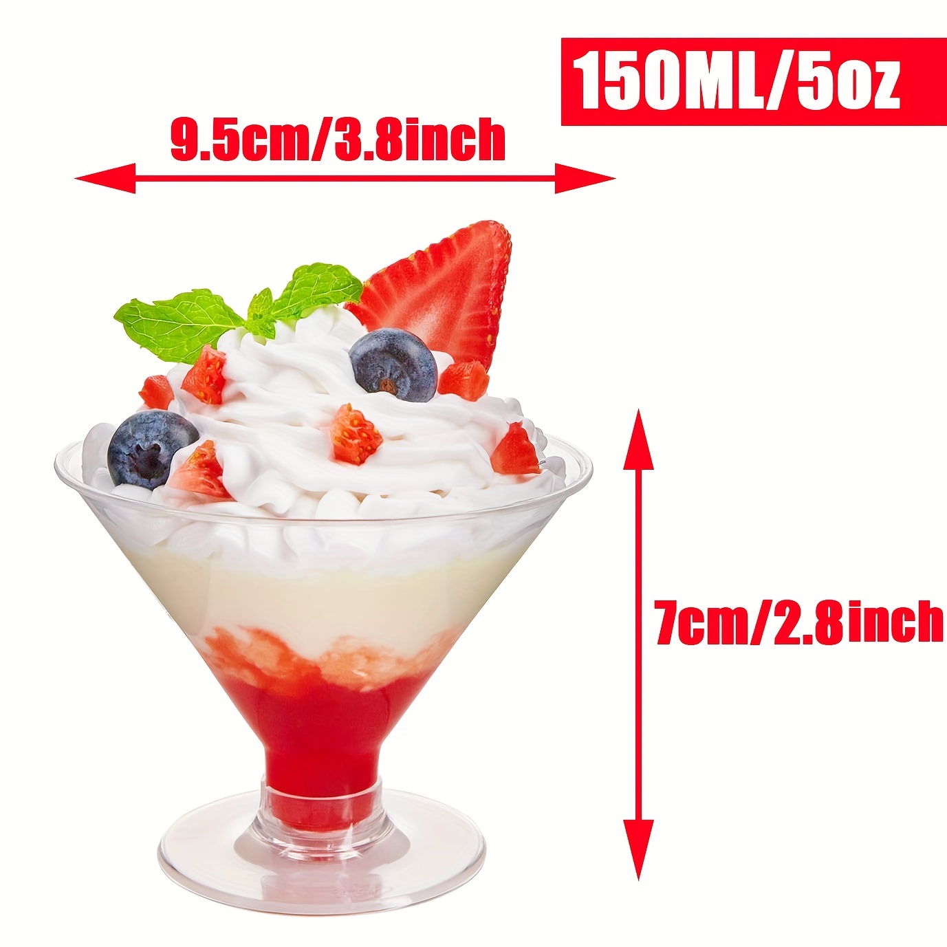 Plastic Martini Glasses Disposable Dessert Cups Reusable - Temu