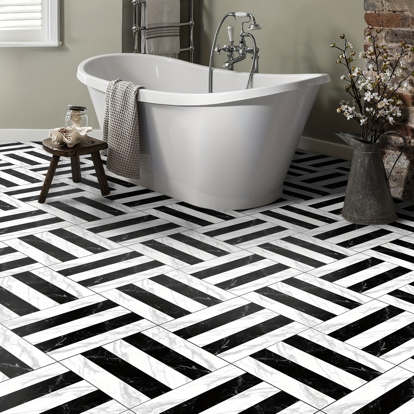 Tile Sticker for Kitchen, Bath, Floor, Wall Waterproof & Removable