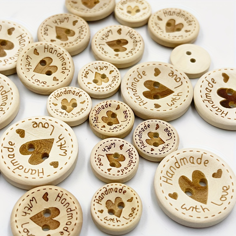 Vintage Mixed Painting Wooden Buttons For Crafts Scrapbooking Sewing  Clothes Button DIY Kid Apparel Supplies 15-35mm M1893
