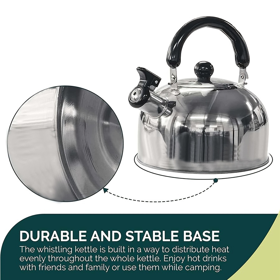 Portable Stainless Steel Water Kettle With Whistling Sound And Safe Folding  Handle - Perfect For Camping, Travel, And Summer Drinks - Temu