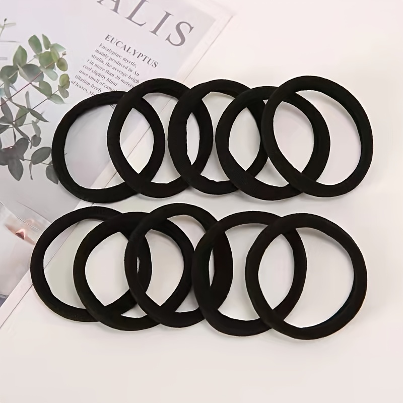 100pcs Solid Hair Tie Ponytail Holder Minimalist Hair Band