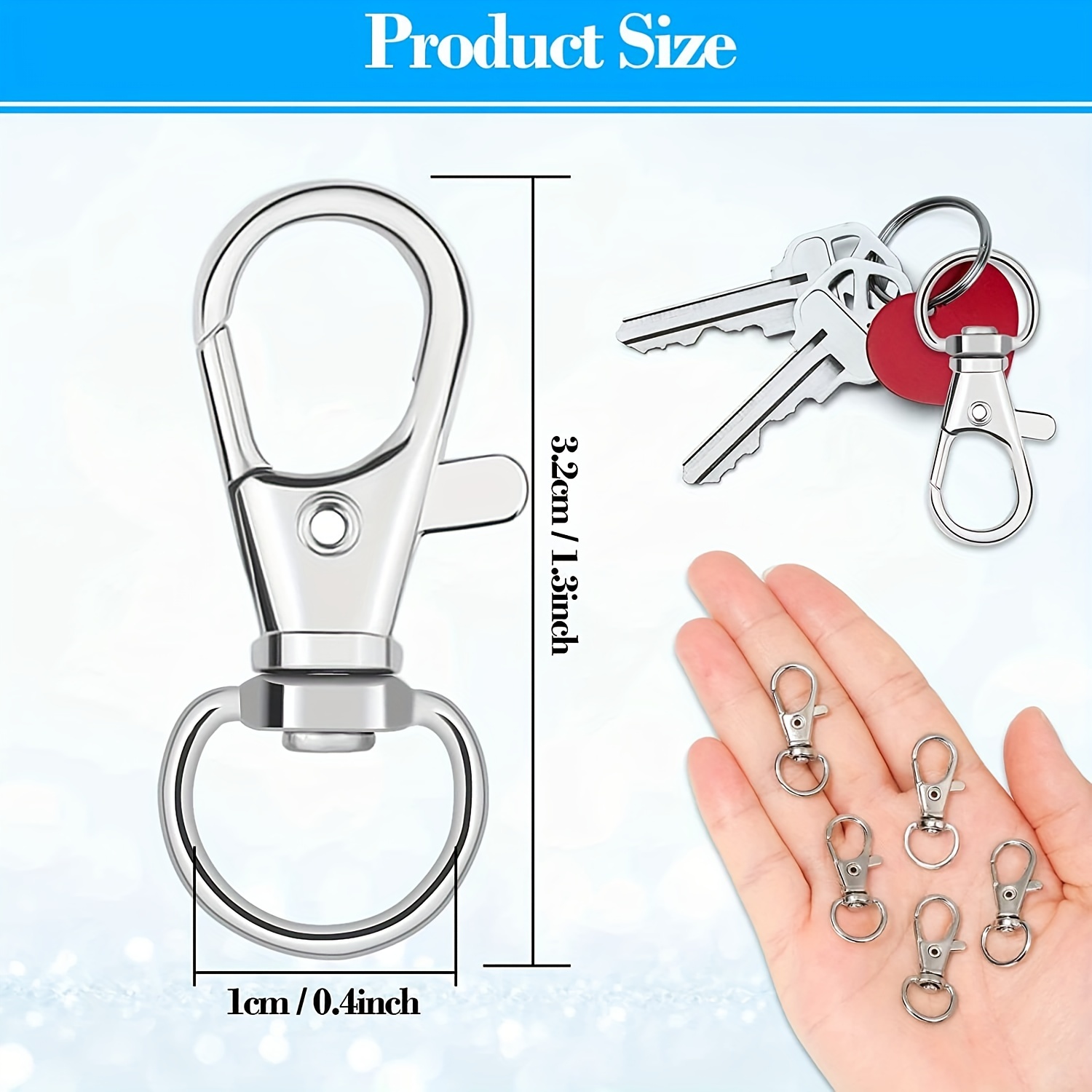 Keychain Hook Clip Swivel Snap Hook Lobster Claw Clasp Small - Temu