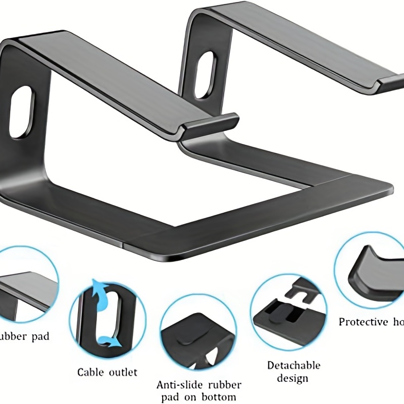 SOUNDANCE Aluminum Laptop Stand, Ergonomic Riser for 10-15.6 Inches  Notebook, Silver