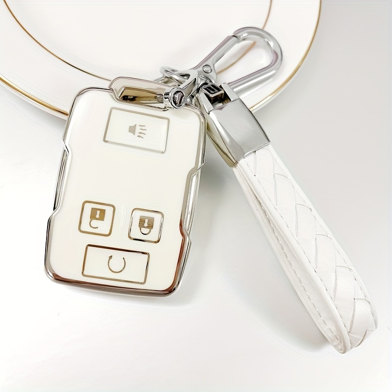 Key Fob Cover for GMC Acadia Terrain Yukon Suburban, Key Case with Diamond  Gold Keychain (5-Pink) 