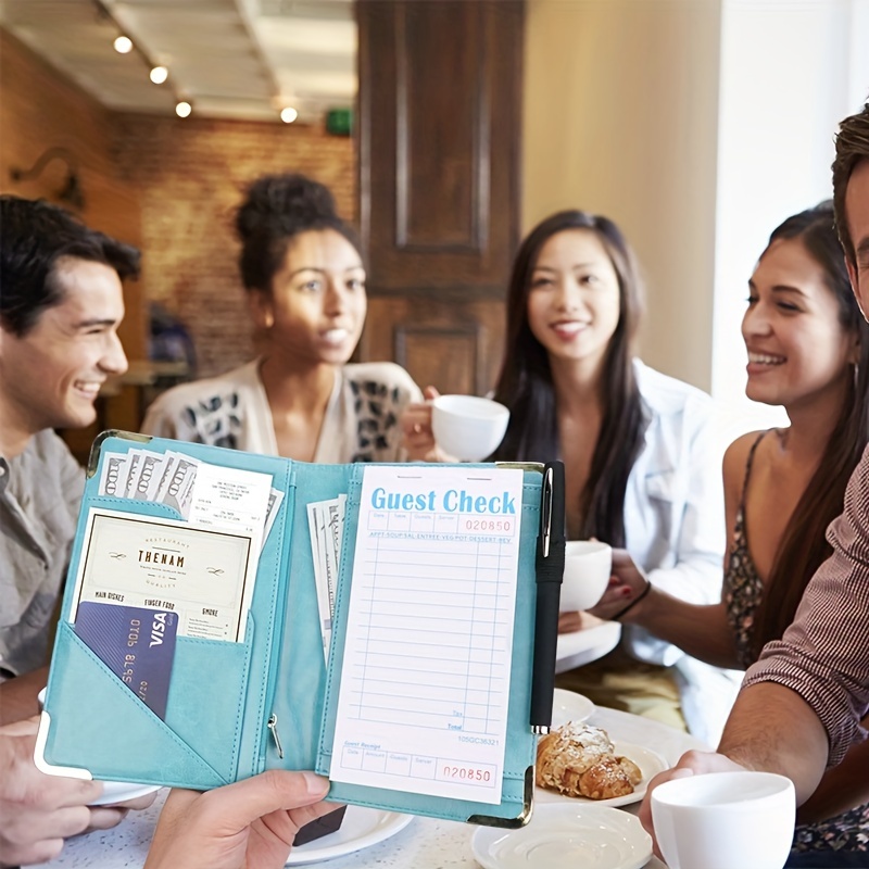 Server Books for Waitress with Zipper Pocket,Server Book for Waitress Waiter