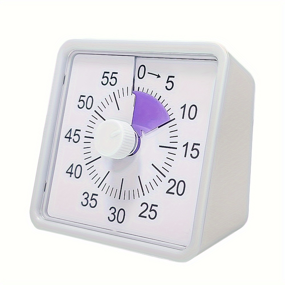 

Silent 60-minute Kitchen Timer - Visual Countdown Clock For Cooking, Study & Office Meetings - Battery Operated (aaa), Plastic