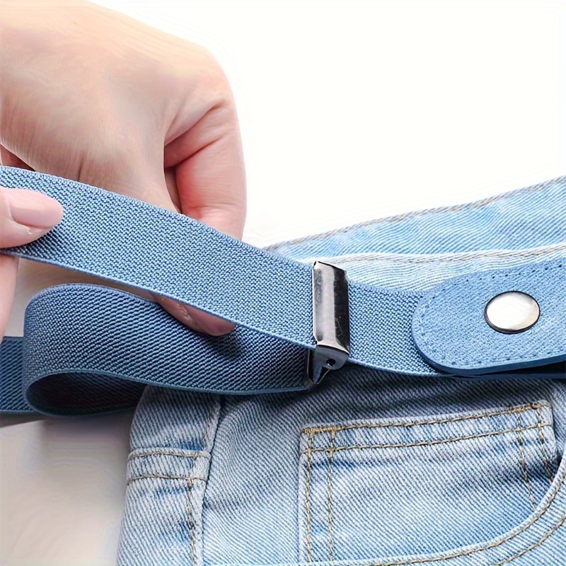 No Buckle Stretch Belt Women and Men, Invisible Adjustable Elastic Buckle  Free Belt for Jeans