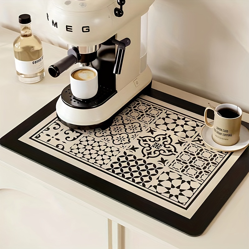 Quick Dry Coffee Mat, Coffee Bar Accessories, Non-slip Floral Boho Kitchen  Counter Absorbent Plate Drying Mat, Microfiber Suitable For Coffee Maker,  Coffee Pot, Super Absorbent Mat, Good Cleaning - Temu
