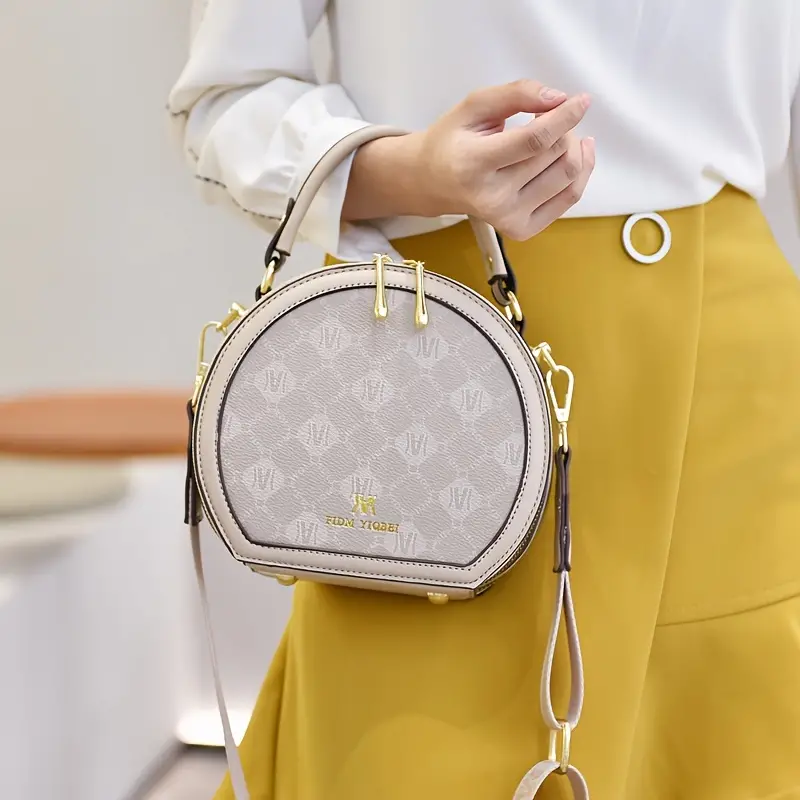 Mini Fashion Round Crossbody Bag, Trendy Pu Shoulder Bag, Women's