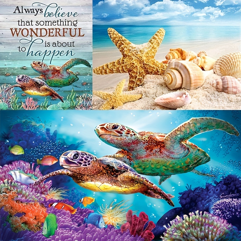 Sea Turtle In Coral Reef Official Diamond Painting Kit