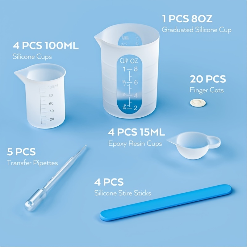 Silicone Resin Measuring Cup Kit Diy Tools Set Trendy - Temu