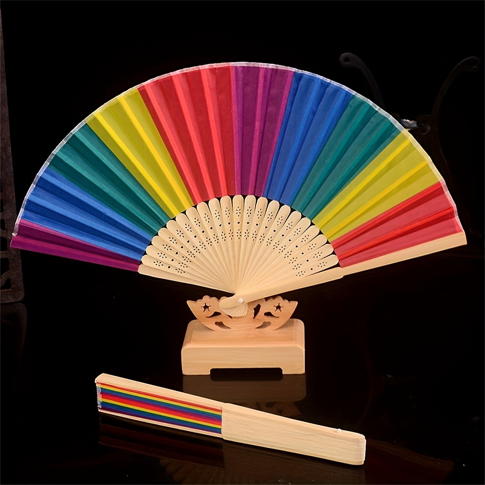 Folding Paper Fans Handheld Paper Fan Multicolor Vintage Handheld Fan  Handmade DIY Folding Fan Party Favors for Church Wedding DIY Decoration  Dancing Performance 