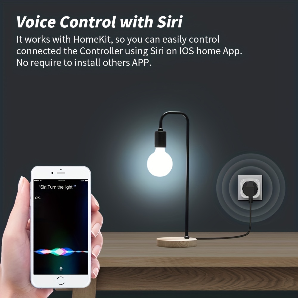 Uk 16a Smart Plug For Homekit Electrical Outlets With Wifi Siri Voice  Remote Control Wall Light Switch Smart Home Part Wifi Plug Smart Switch  Wifi Switch Smart Socket - Temu United Arab