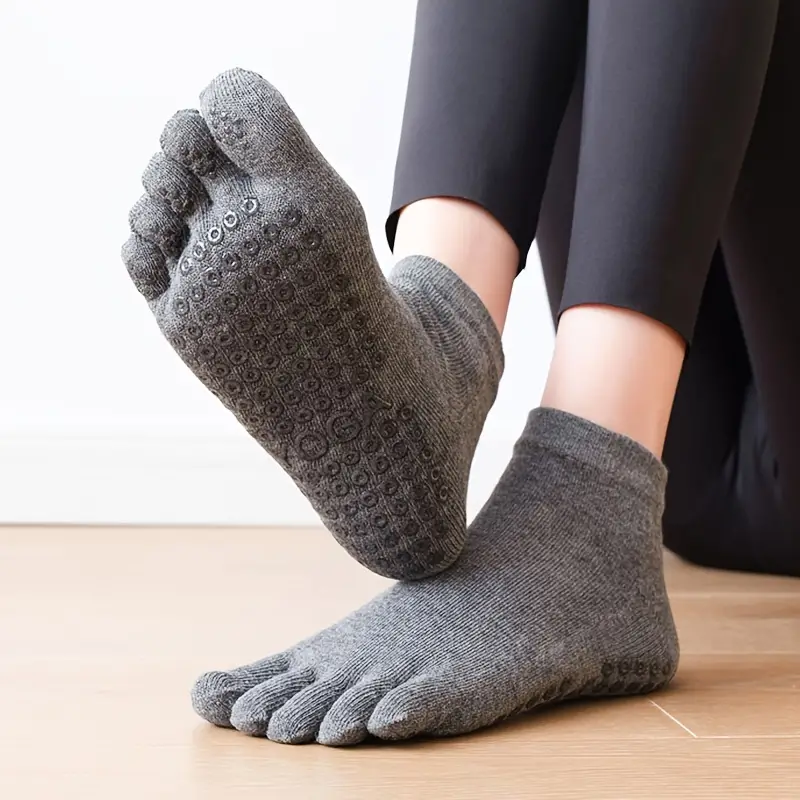 1 Pair Non Slip Toe Grip Socks For Yoga Dance And Pilates - Temu