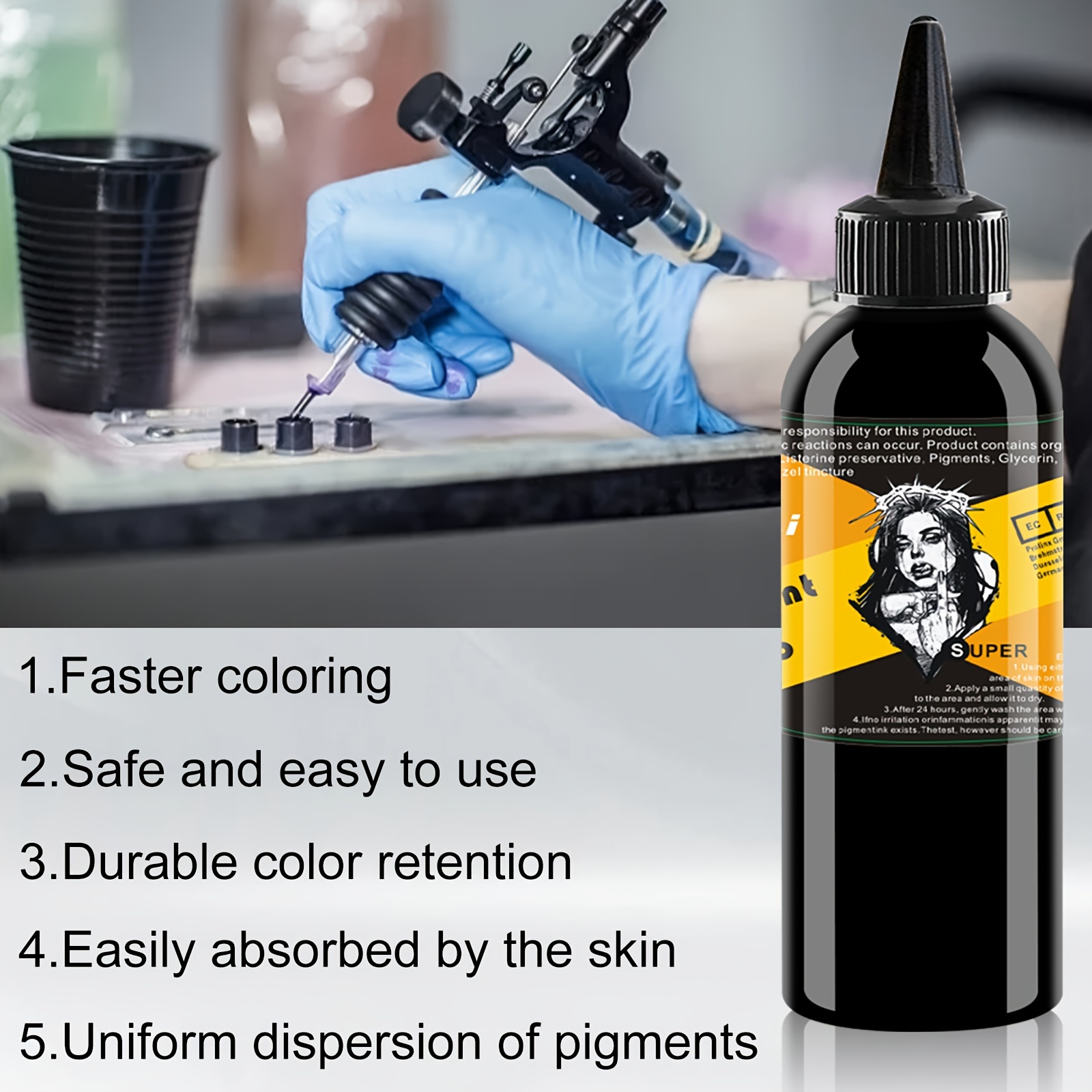 Tattoo Ink With Tattoo Number Cream Set Professional Tattoo - Temu