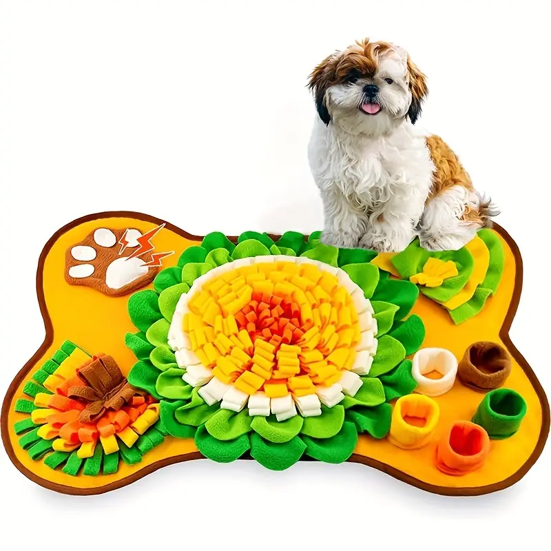 Dog Snuffle Pad, Bone Shaped Interactive Pet Puzzle Toy For Slow Food  Feeding, Dog Feeding Mat For Training Playing - Temu