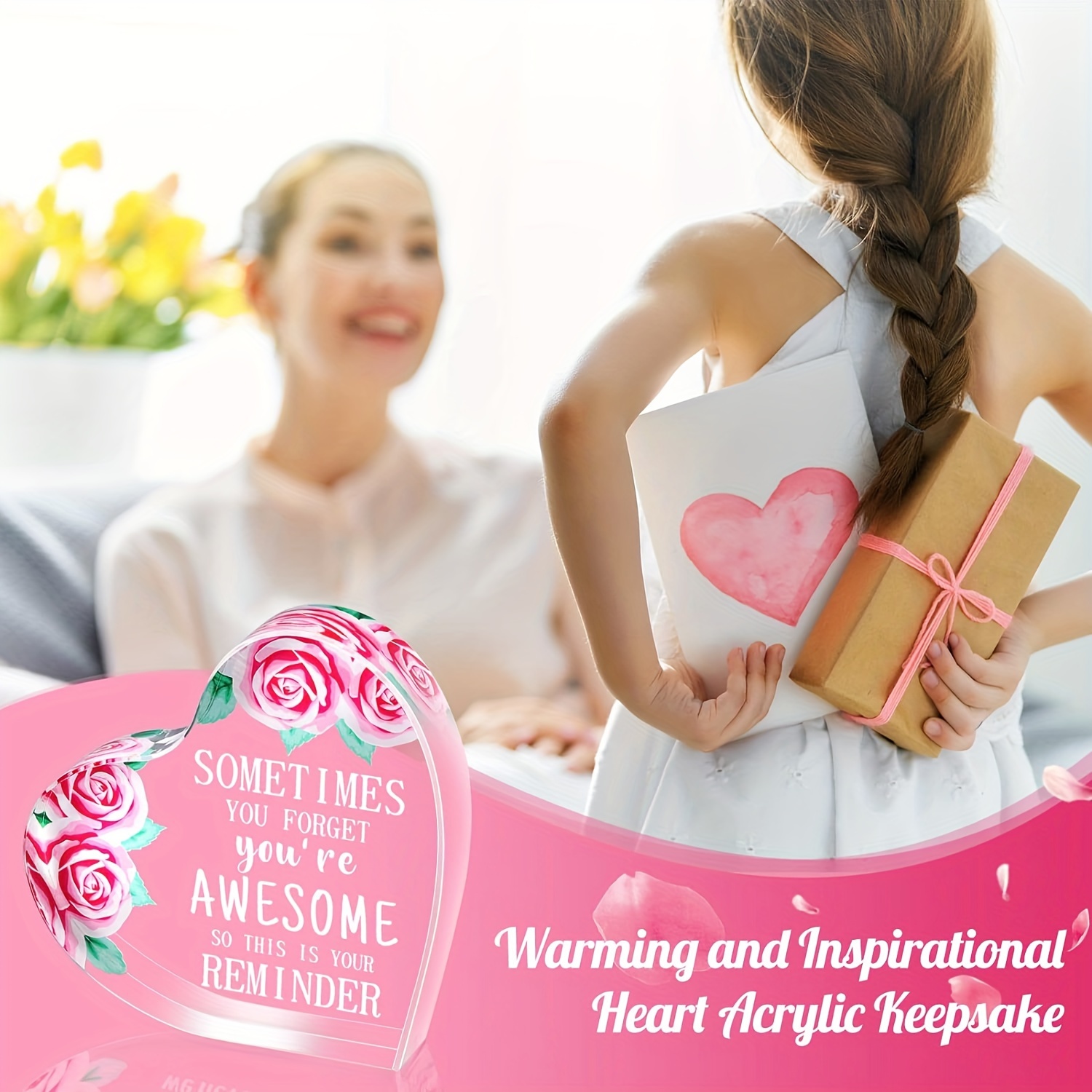 1 Placa De Acrílico En Forma De Corazón Regalos Para Mamá De - Temu