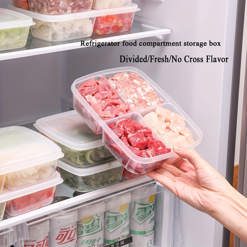 Refrigerator Frozen Meat Four-compartment Storage Box Food-grade