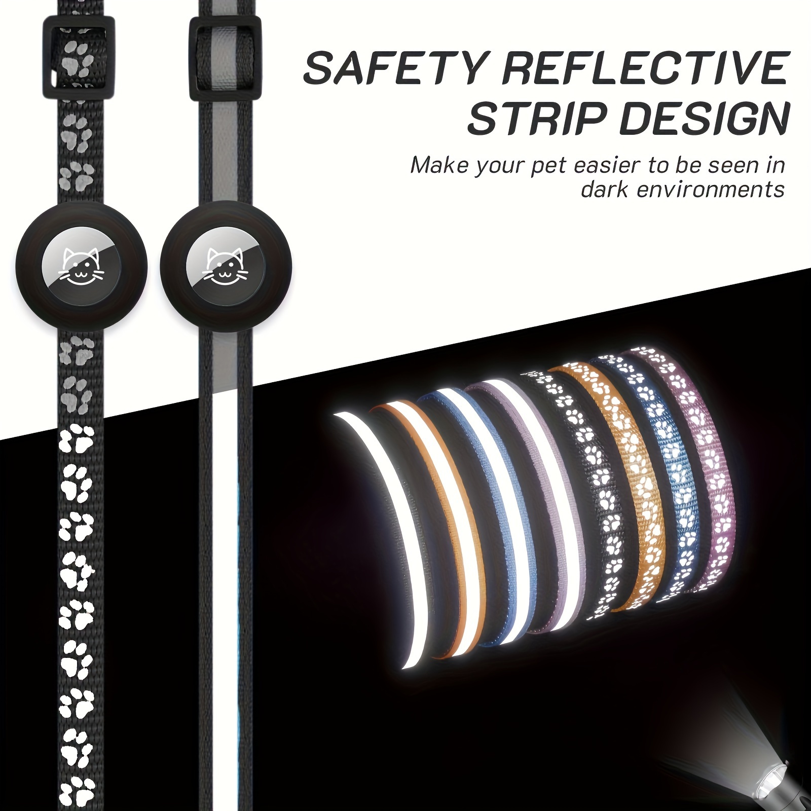 2 Pack Cat Collar With Bell Breakaway Reflective Kitten Collar
