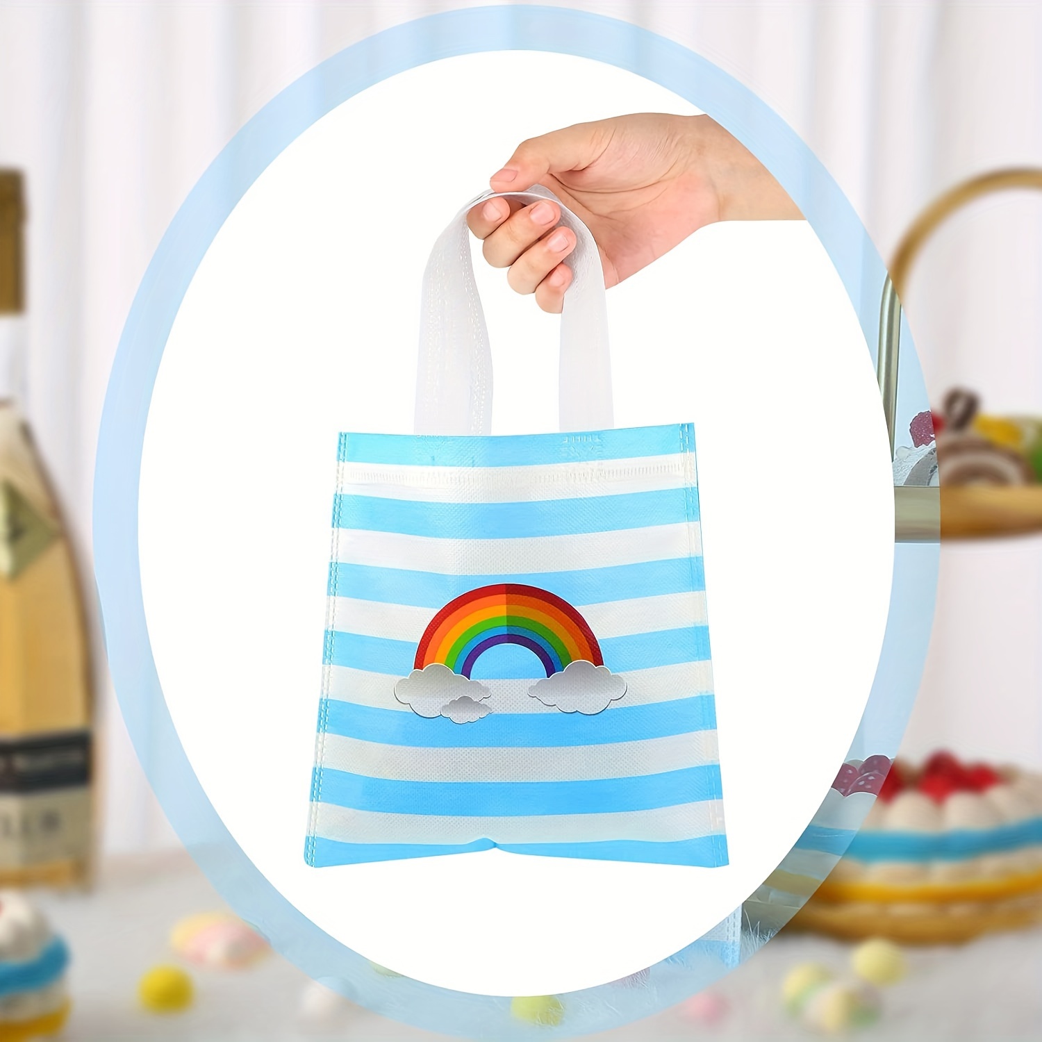 Rainbow Party Favors Candy Bags With Stickers Birthday Gift - Temu