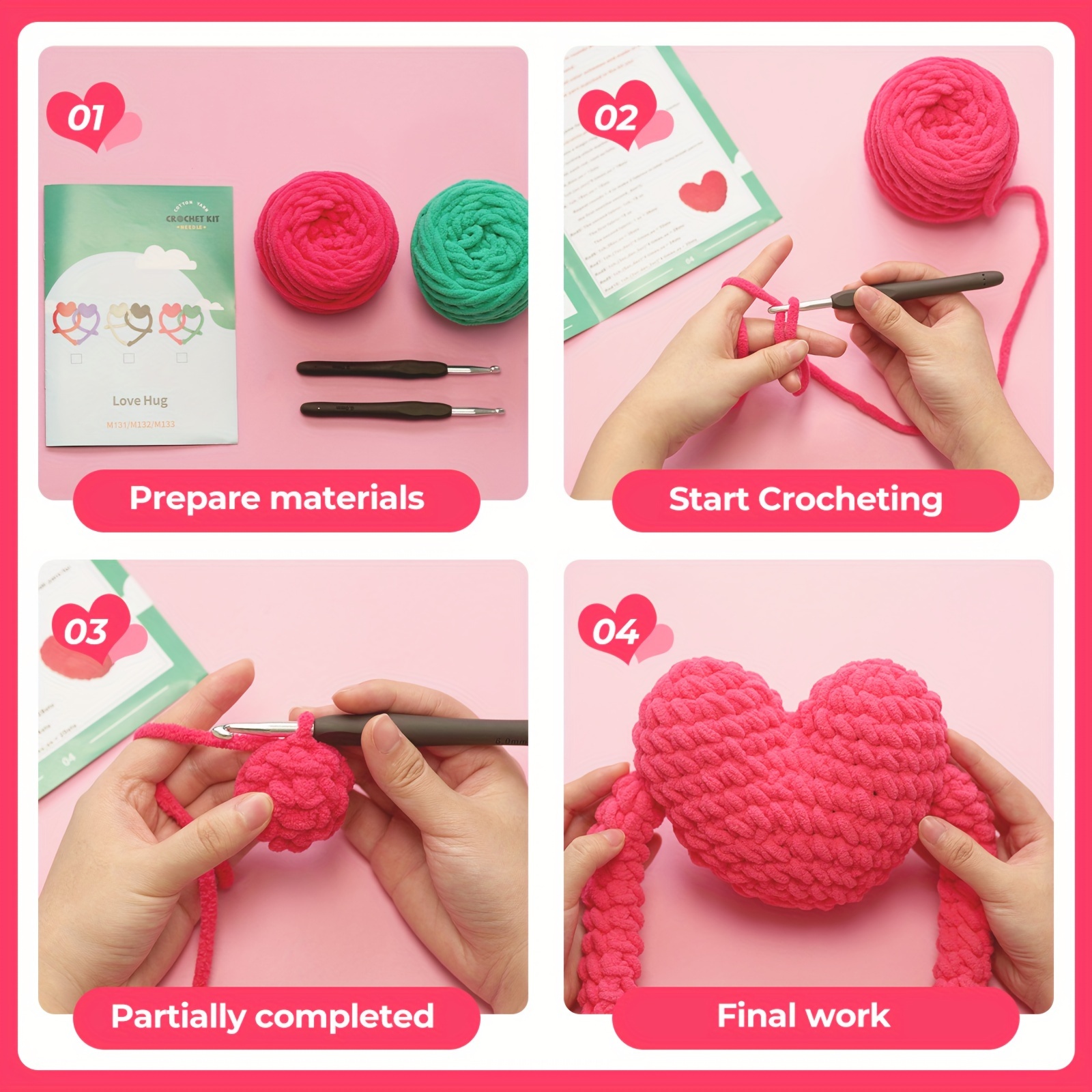 New Crochet Material Package Contains English Instruction Manual, Beginner  Crochet Yarn Kit For Adults, Knitting Handmade Diy Cartoon Doll For  Beginners - Temu