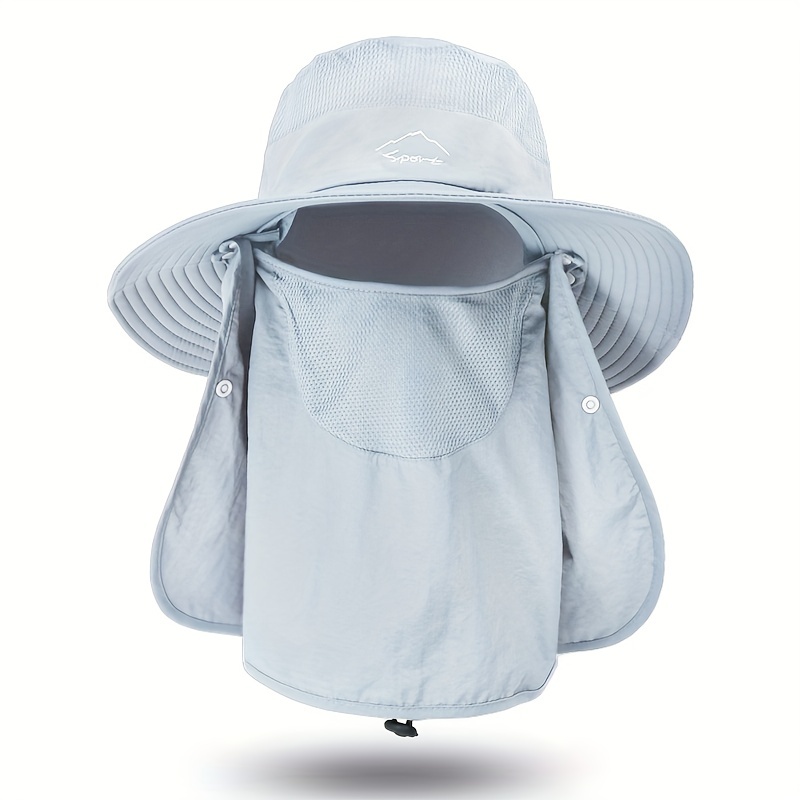 Sun with Removable Face Neck Cover Flap Wide Brim Fishing Hat Summer  Outdoor Sun Protection Fishing for Man and Women