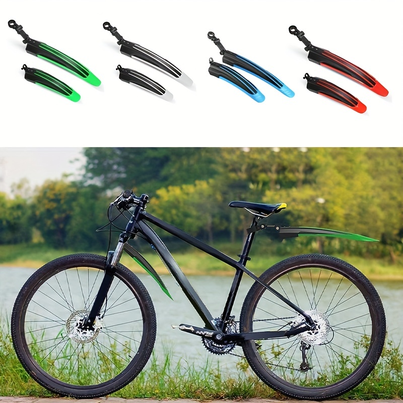 2 guardabarros de bicicleta de montaña MTB, guardabarros delantero y  trasero para bicicleta, protector de barro ajustable MTB se adapta a  tamaños de
