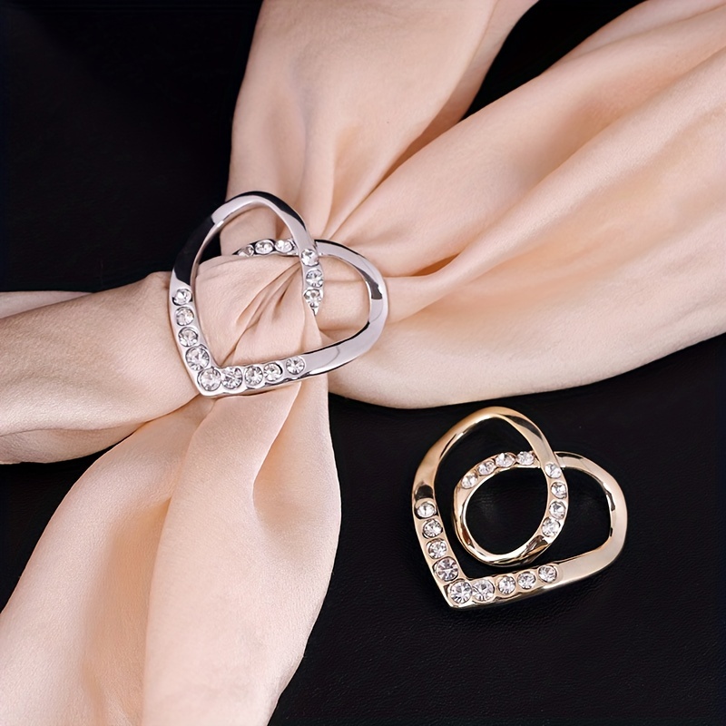 Women Scarf Buckle Ring Clips Holder Alloy Silk Scarves Jewellery Brooch