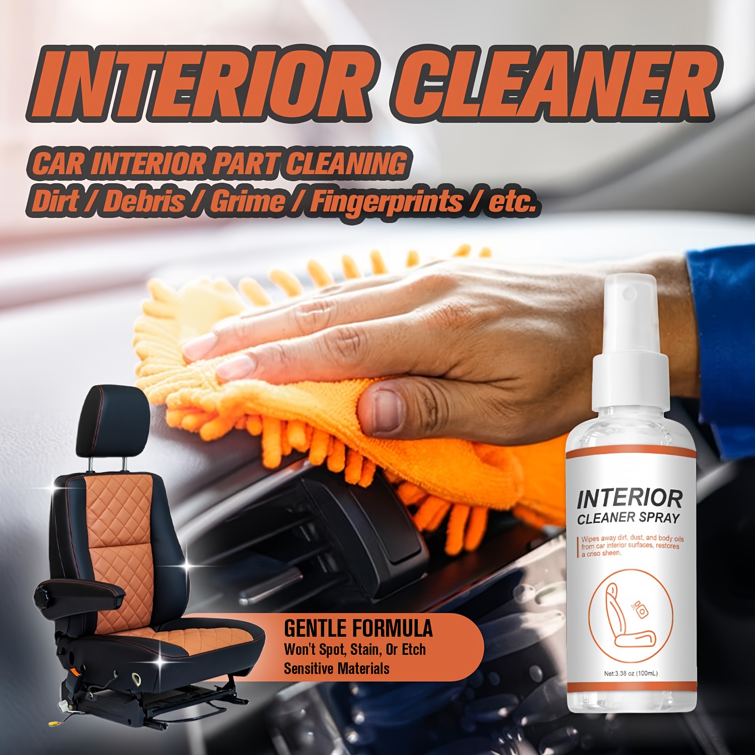 Renovador Plástico Cuero Limpiador Interiores Automóviles - Temu