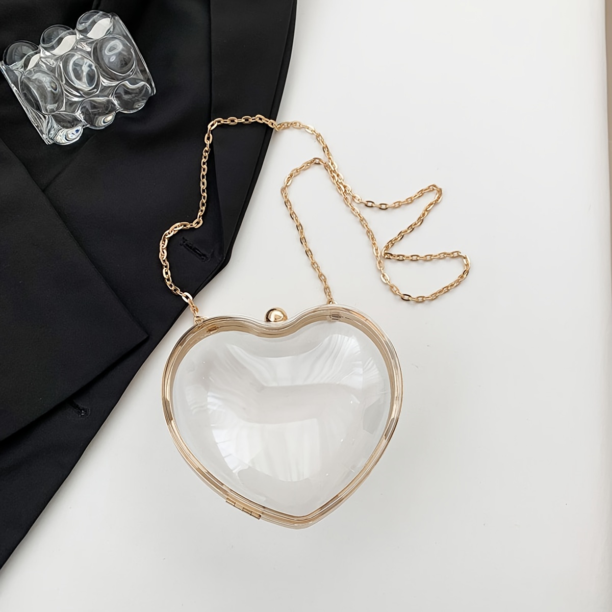 Clear cheap heart bag