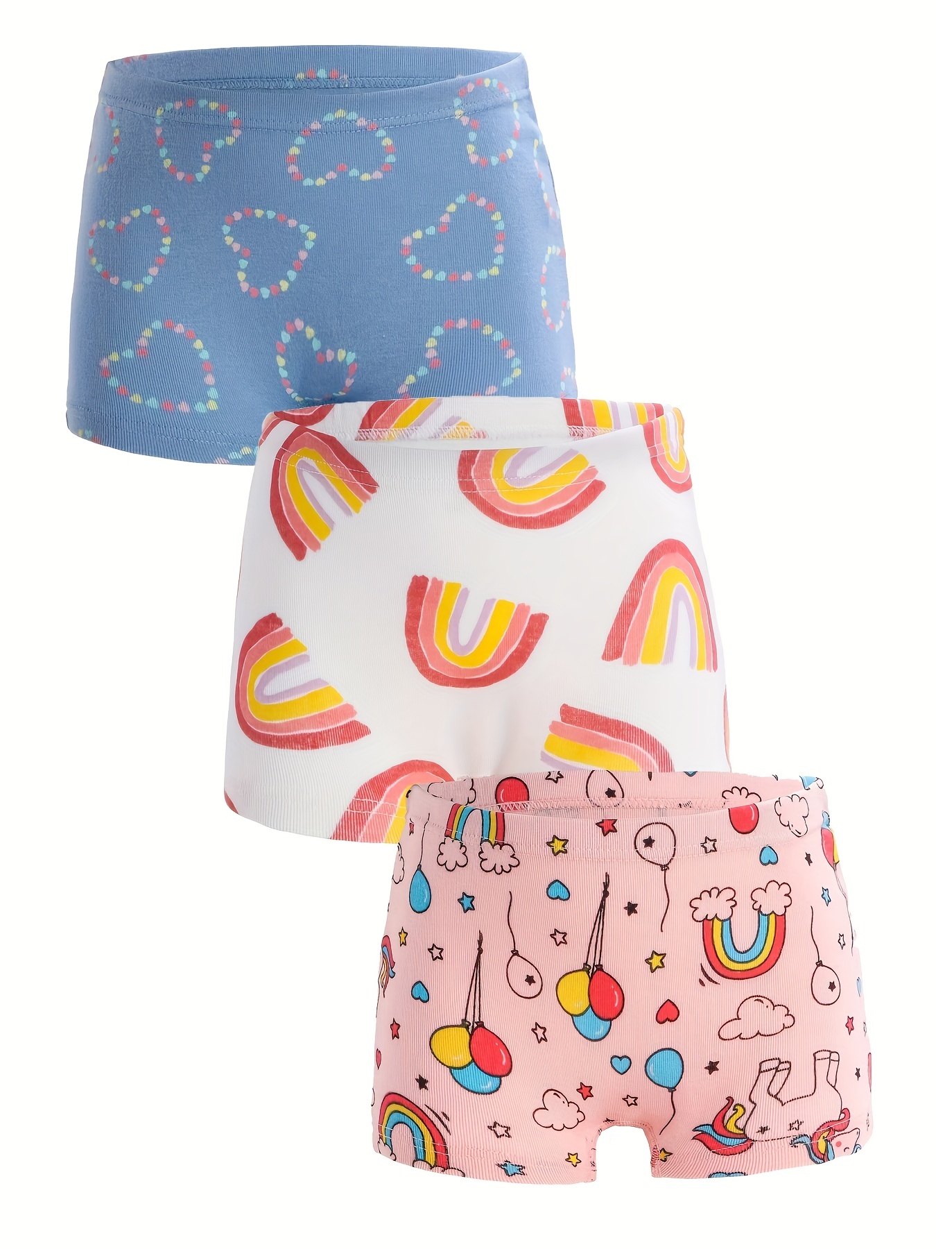 Kids Children Girls Underwear Cute Print Briefs Shorts Pants Cotton  Underwear Trunks 3PCS Size 8 Girls Underwear