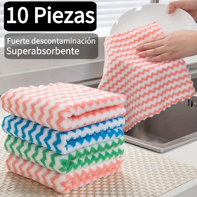 10 piece Juego Toallas Cocina Paños Limpieza Perfecto Lavar - Temu