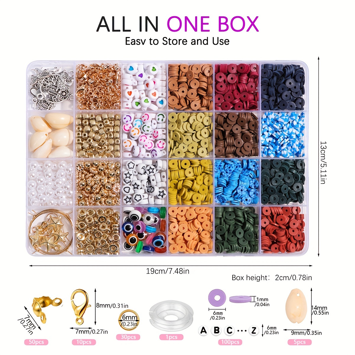 132 Colors Flat Circular Polymer Clay Beads Set With - Temu