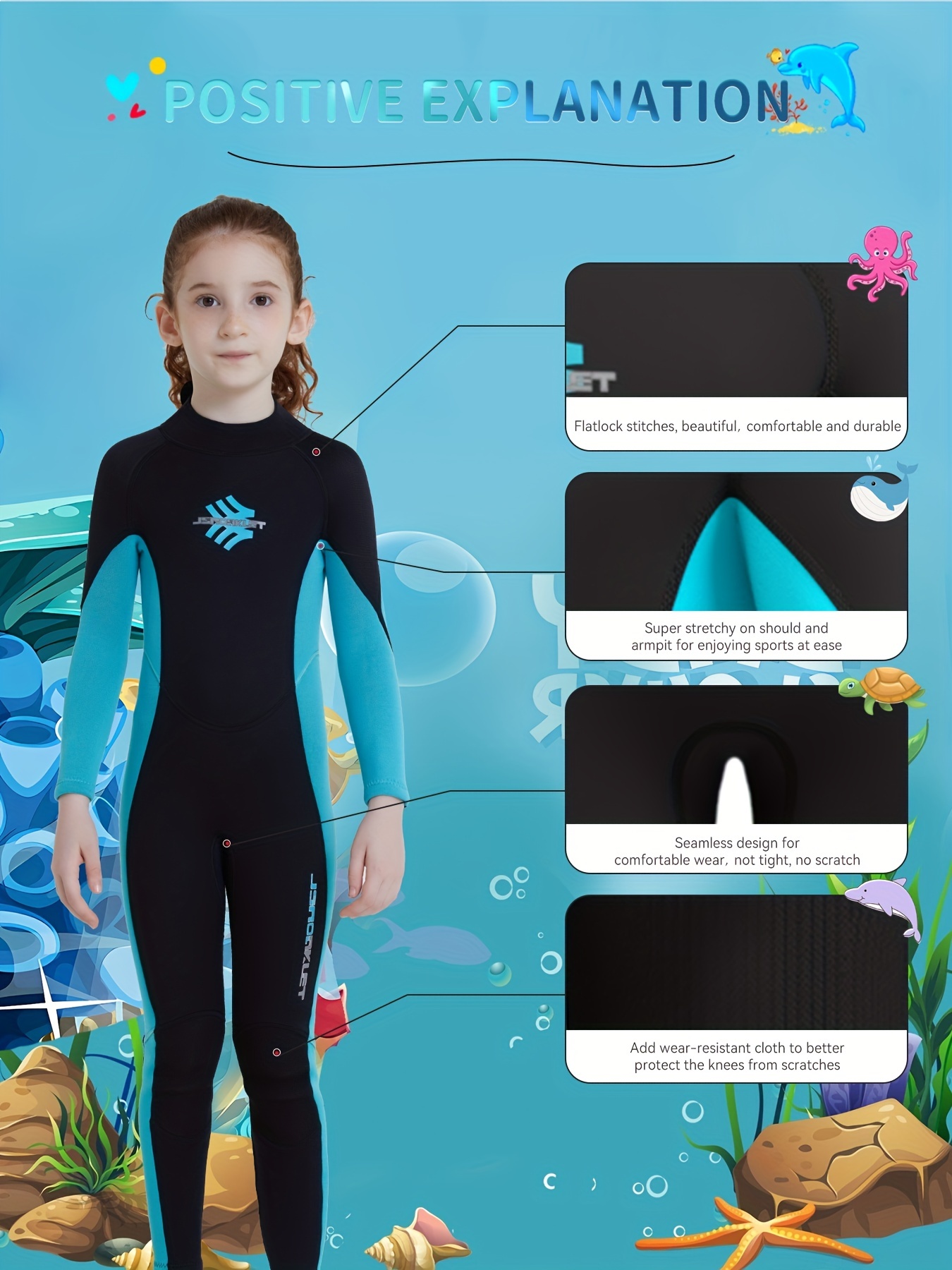 Kids 3mm Neoprene Diving Suit Thermal Wetsuit