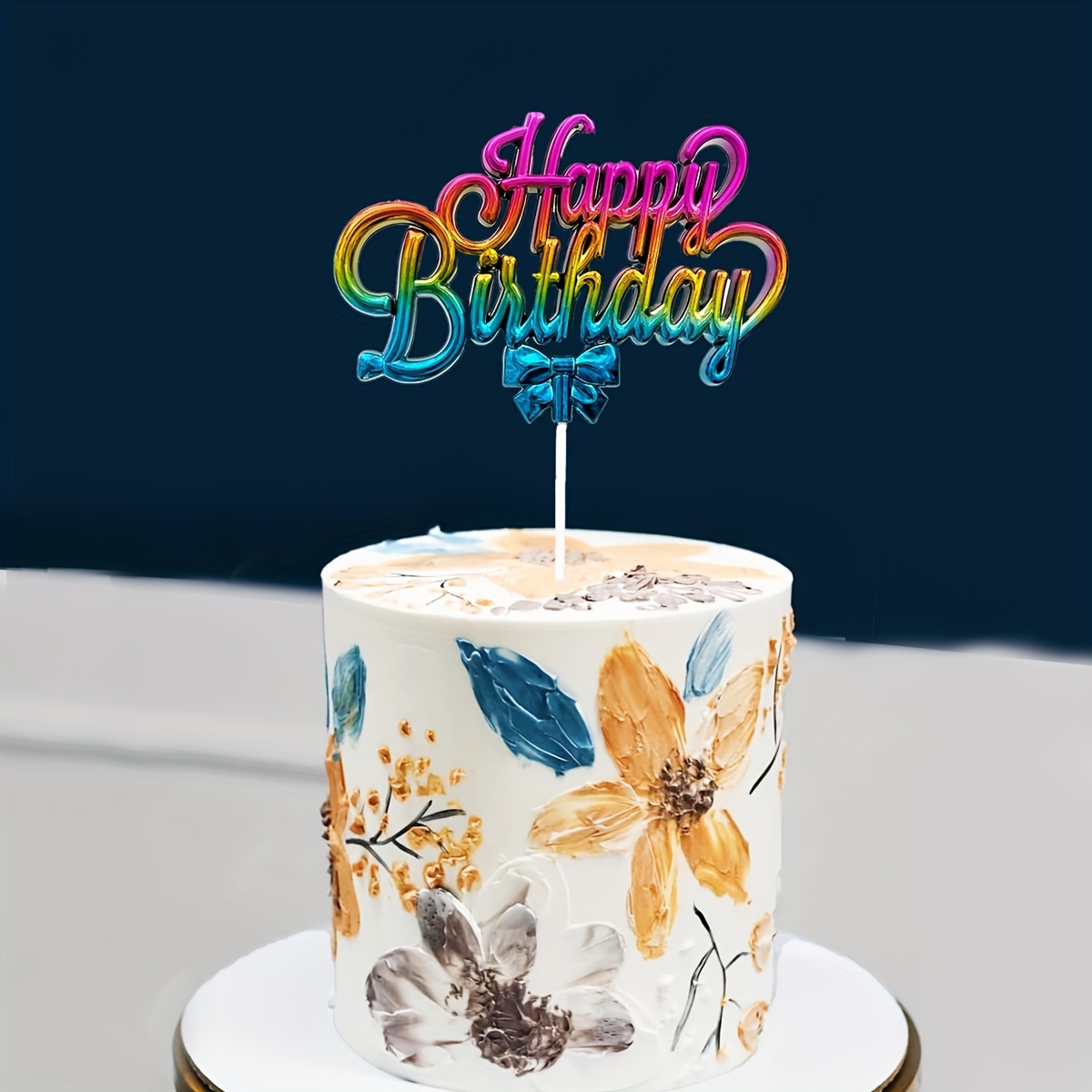 Décoration gâteau, Happy Birthday, multicolore