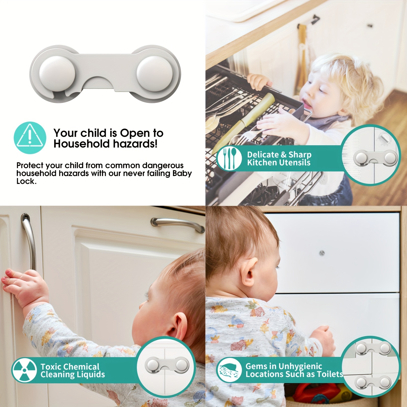 6/3/1pcs Baby Safety Lock Children Security Protection For Cabinet Child  Refrigerator Closet Lock