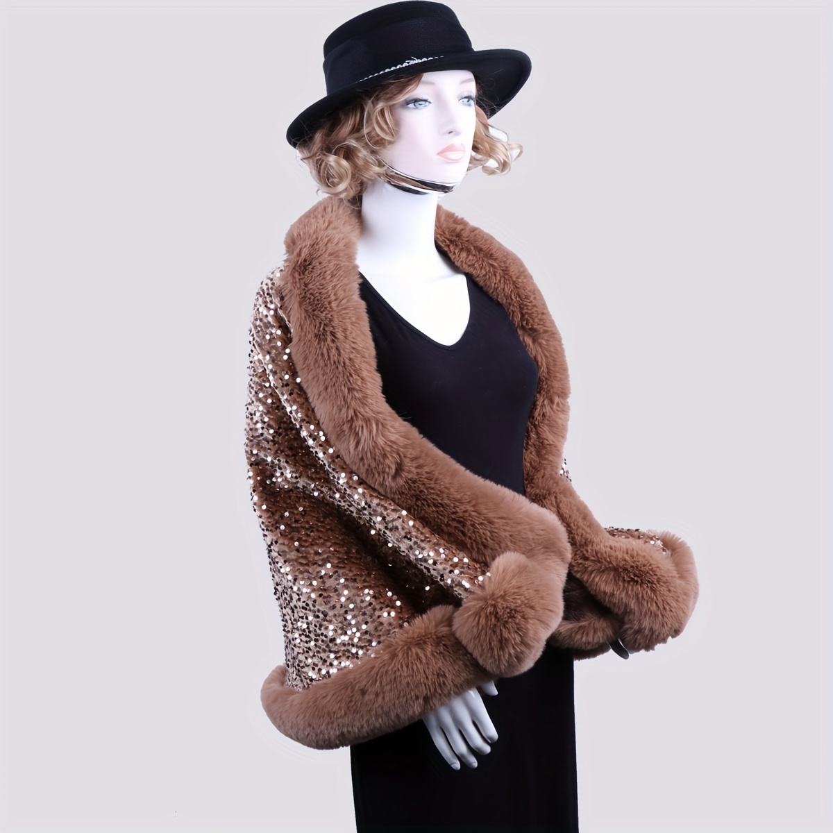 Vintage faux discount fur shawl