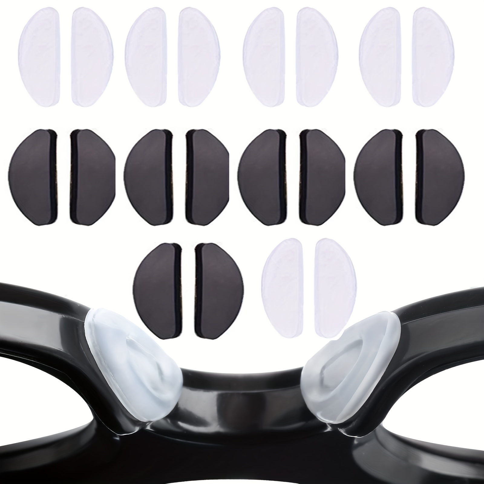 Almohadillas nasales adhesivas antideslizantes para gafas 12 pares  transparente