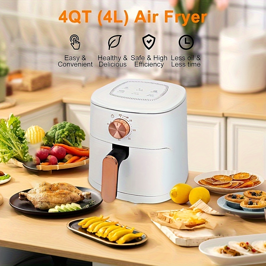 White Air Fryer, Easy To Use And Healthy To Cook, Almost Oil-free, Easy To  Clean, Suitable For Family And Friends Dining Together, Large Capacity  Household Single Knob Timed Multifunctional Smokeless Electric Fryer 