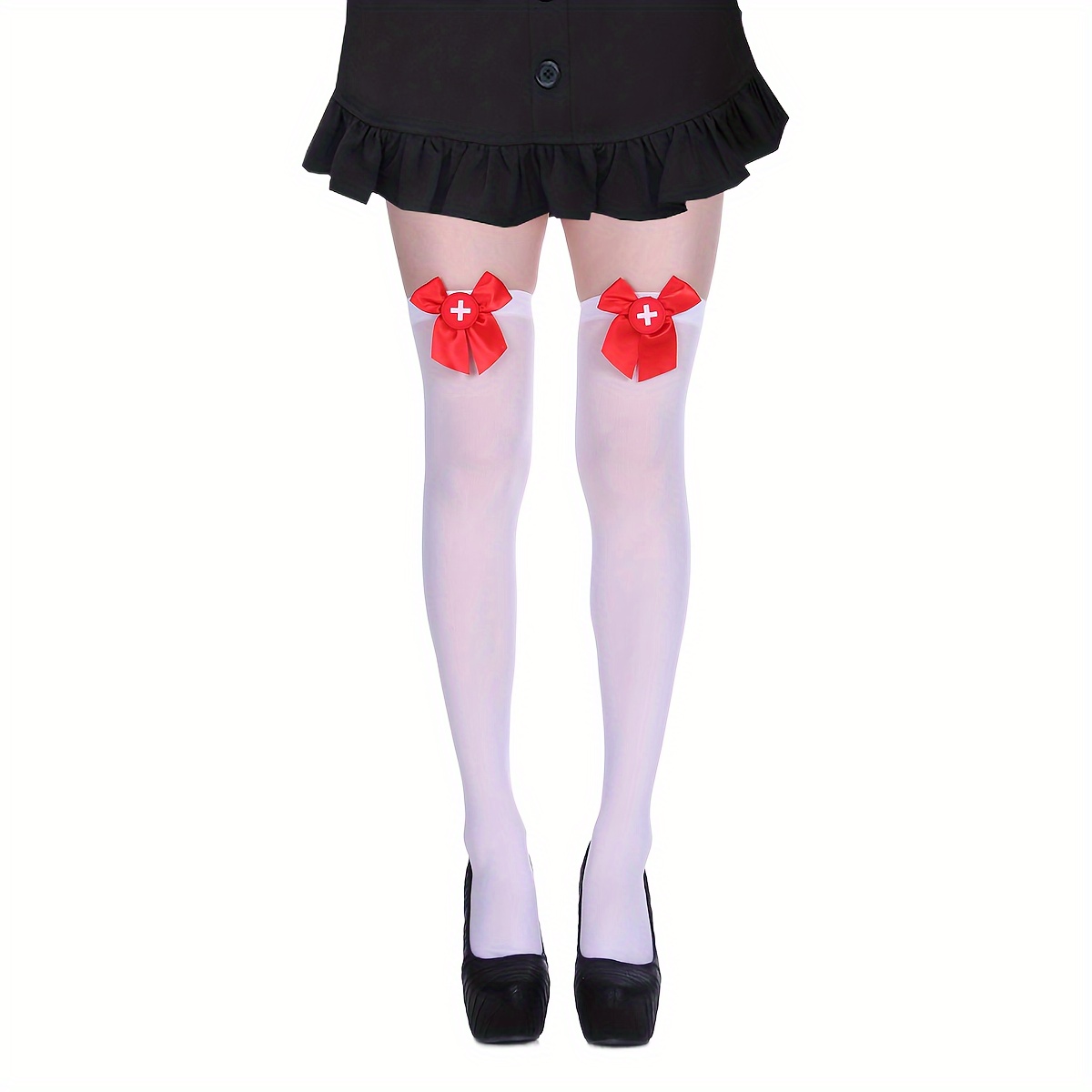 Music Festival Red Tights Cosplay Women's Color Tights Semi - Temu