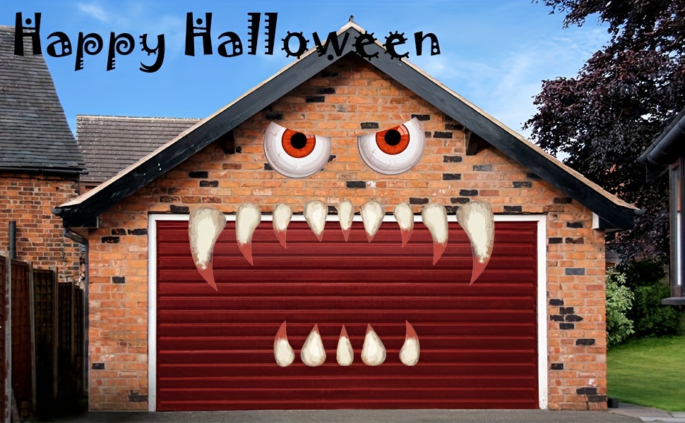 Halloween Monster Face Decorations Outdoor,Large Eyes Fangs