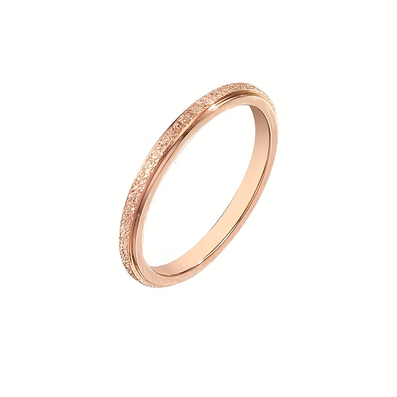 1pc Titanium Steel Matte 2mm Ring Minimalist Fashion Stainless Steel Couple Ring Trend Jewelry