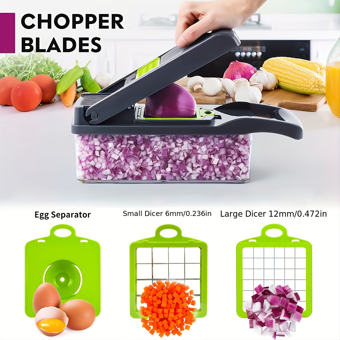 Vegetable Chopper Durable Healthy Easy to Clean Dishwasher Safe