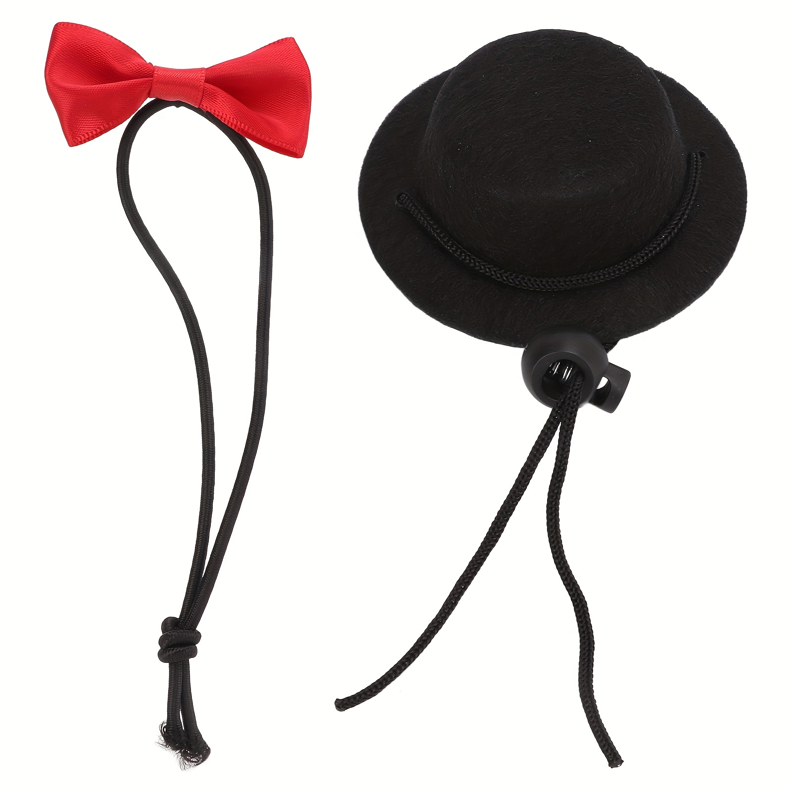 2Pcs Small Animals Hats and Bow Ties Set Pet Accessories