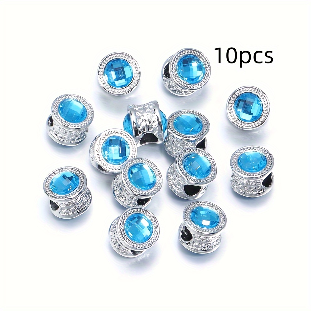 10pcs 11mm Rhinestone Spacer Beads Big Hole Loose Beads For DIY
