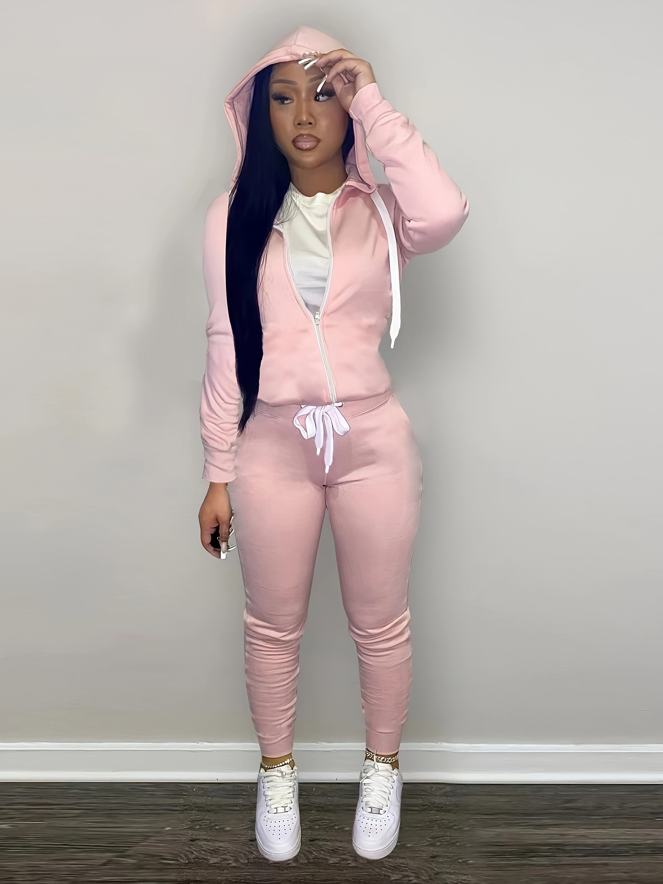 Women Tracksuit Set Hoodie Sweatshirt And Sweatpants Suit Casual